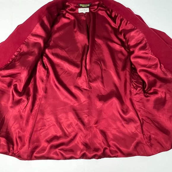 L.L. Bean Wool Cashmere‎ 2 button Blazer Red Womens size 10P Jacket - Picture 16 of 16